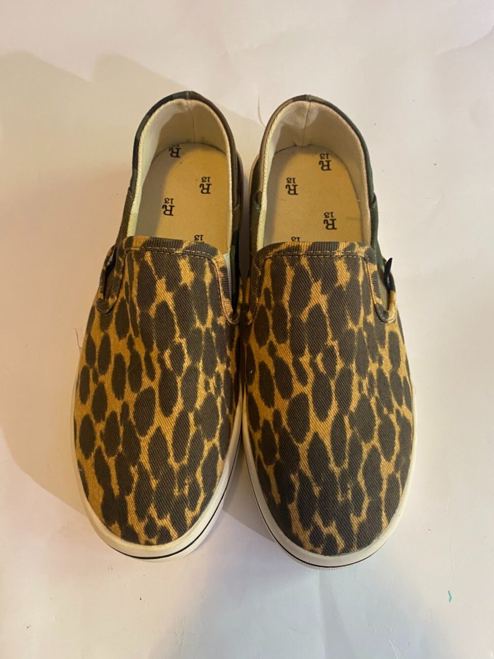 R13 Leopard & Camouflage Slip-On Sneakers